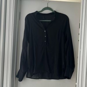Black Sheer Theory Blouse